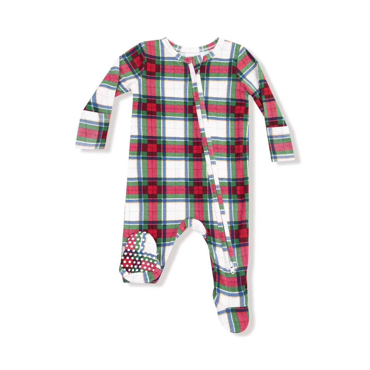 2 Way Zipper Footie in Holiday Plaid - Angel Dear Baby & Toddler Clothing sold by Rosebud & Jo