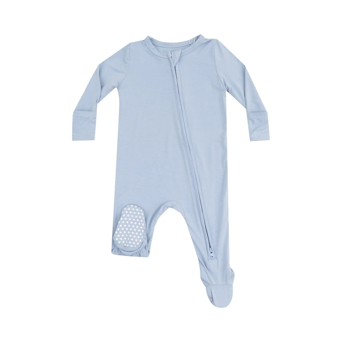 2 Way Zipper Footie - Solid Blue Fog - Angel Dear Baby & Toddler Clothing sold by Rosebud & Jo