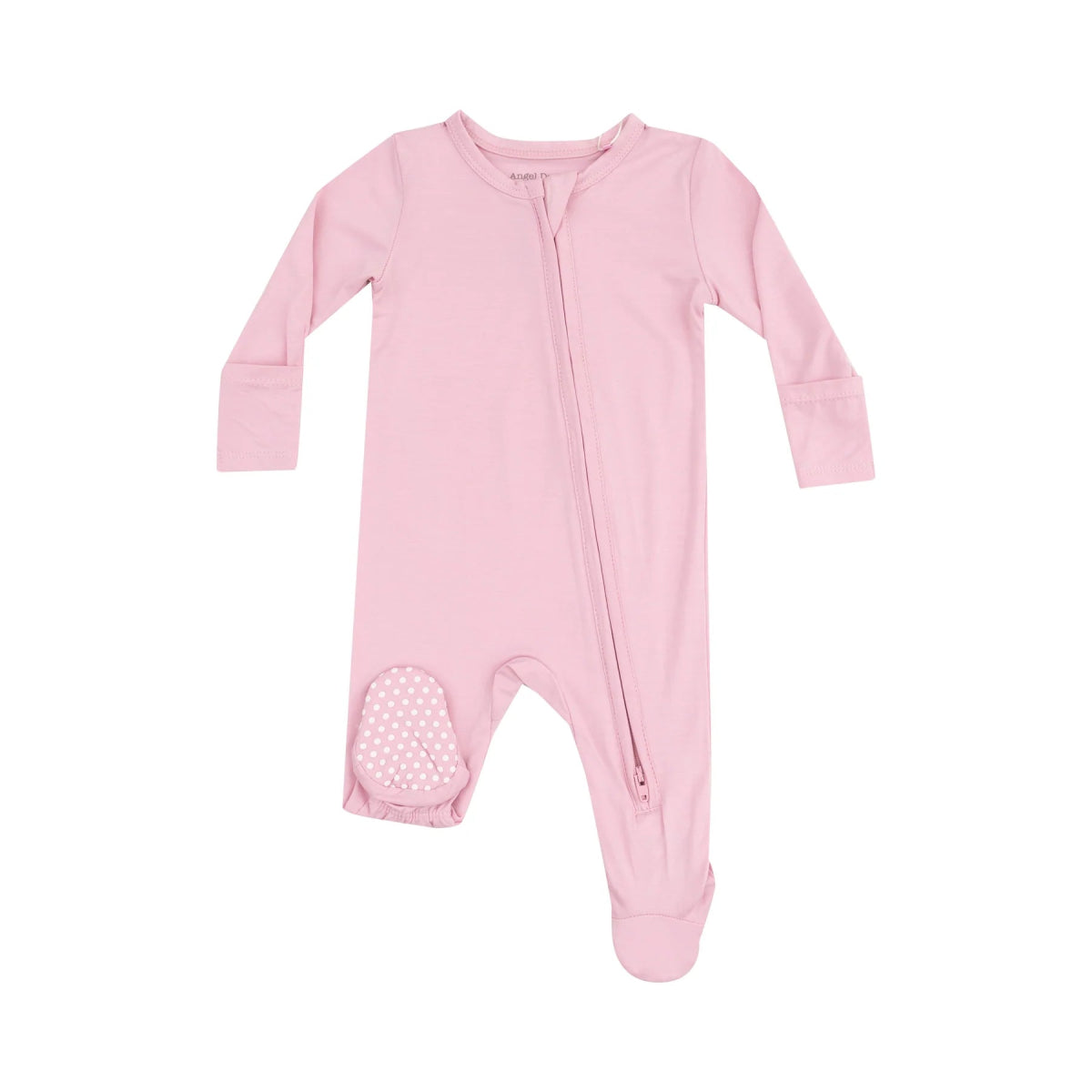 2 Way Zipper Footie - Solid Cameo Pink - Angel Dear Baby & Toddler Clothing sold by Rosebud & Jo