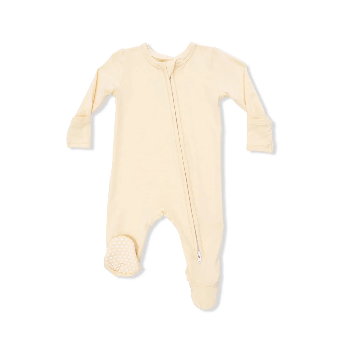 2 Way Zipper Footie - Solid Italian Straw Yellow - Angel Dear Footies sold by Rosebud & Jo