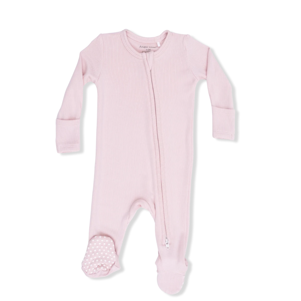 2 Way Zipper Footie - Solid Veiled Pink - Angel Dear Footies sold by Rosebud & Jo
