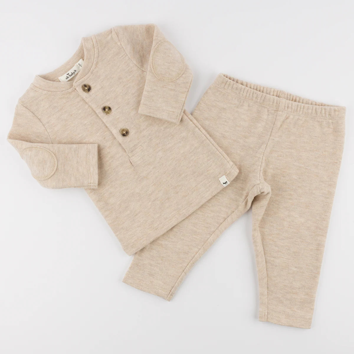 Henley Elbow Patch Two-Piece Set