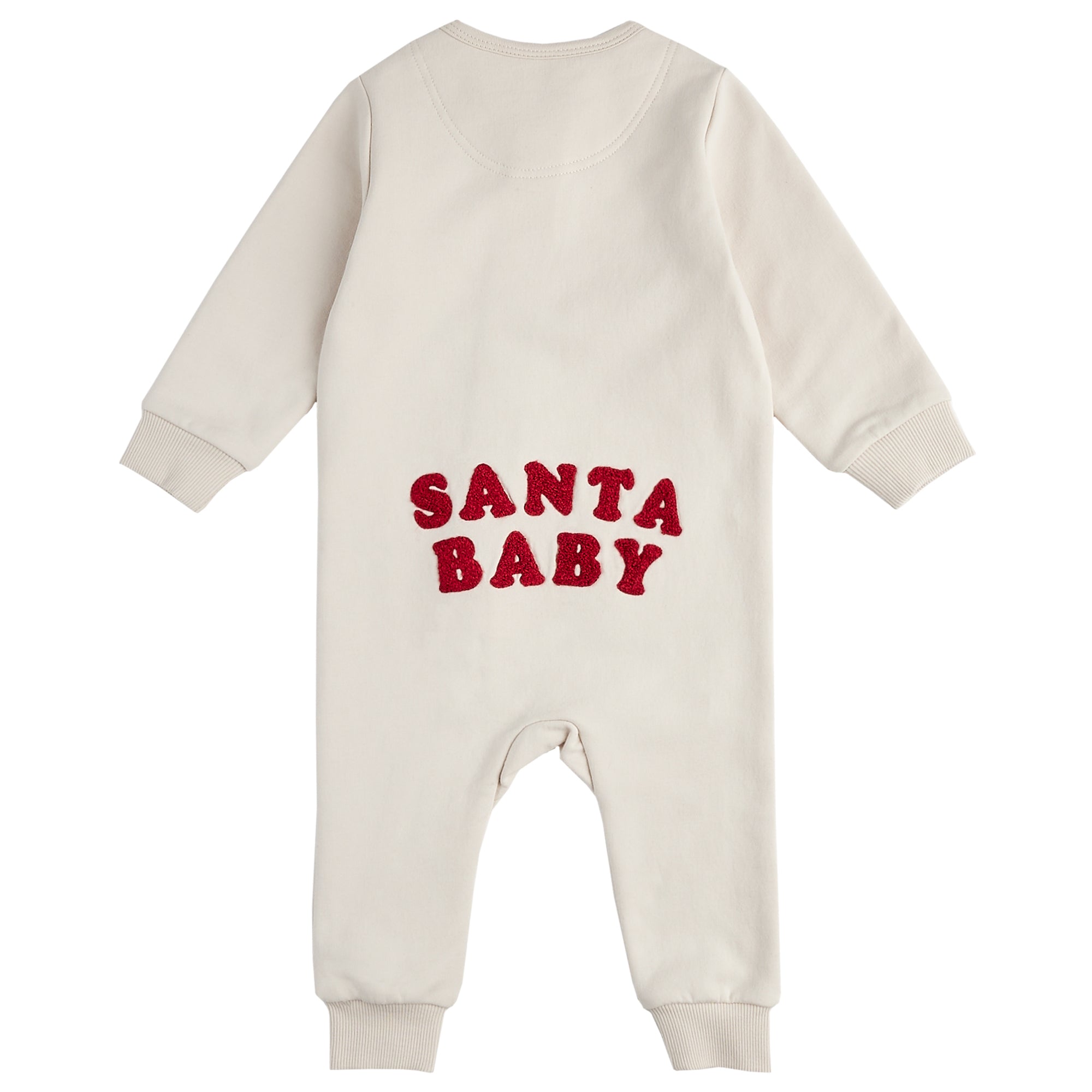 Santa Baby on Crème Fleece Playsuit