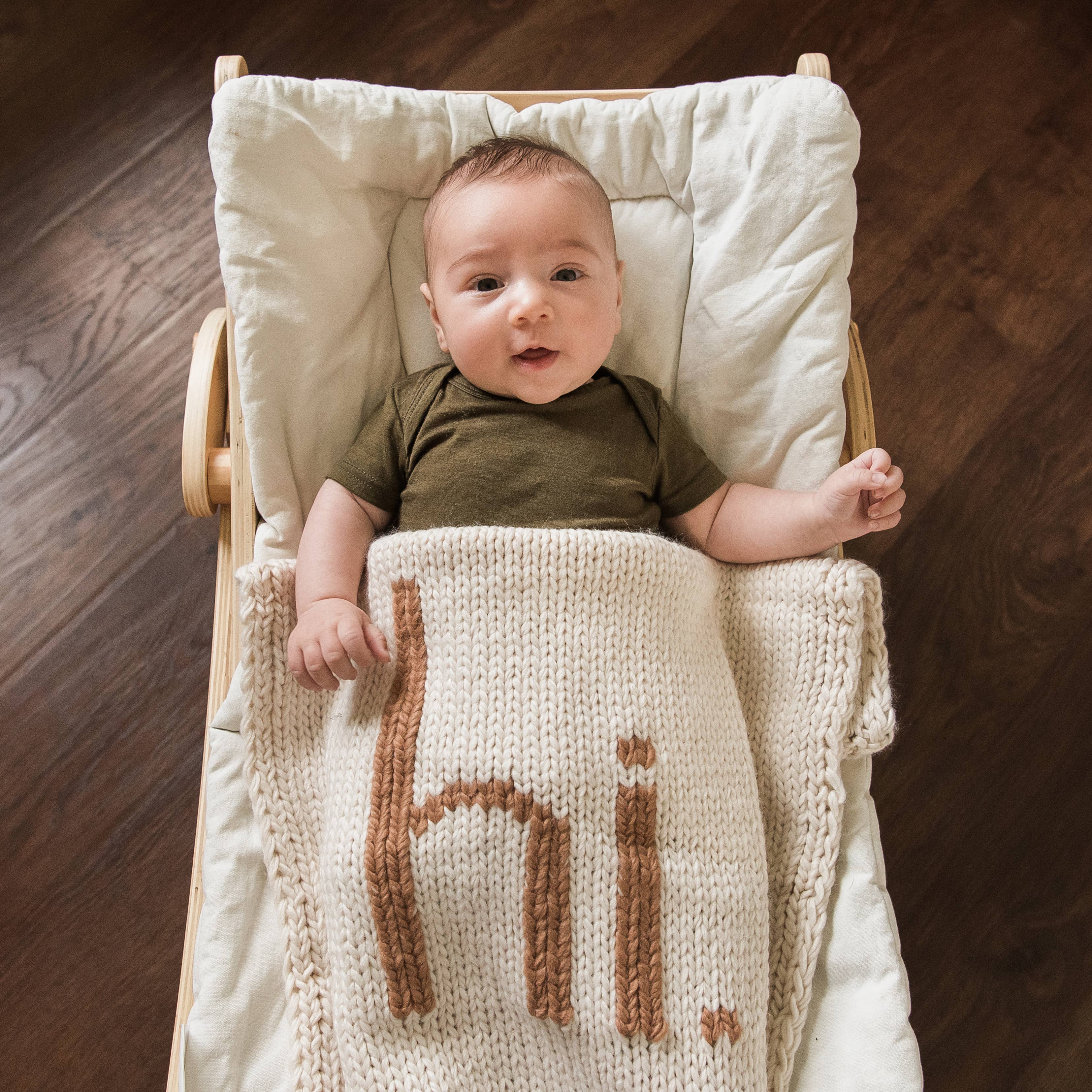 Hi. Hand Knit Baby Blanket