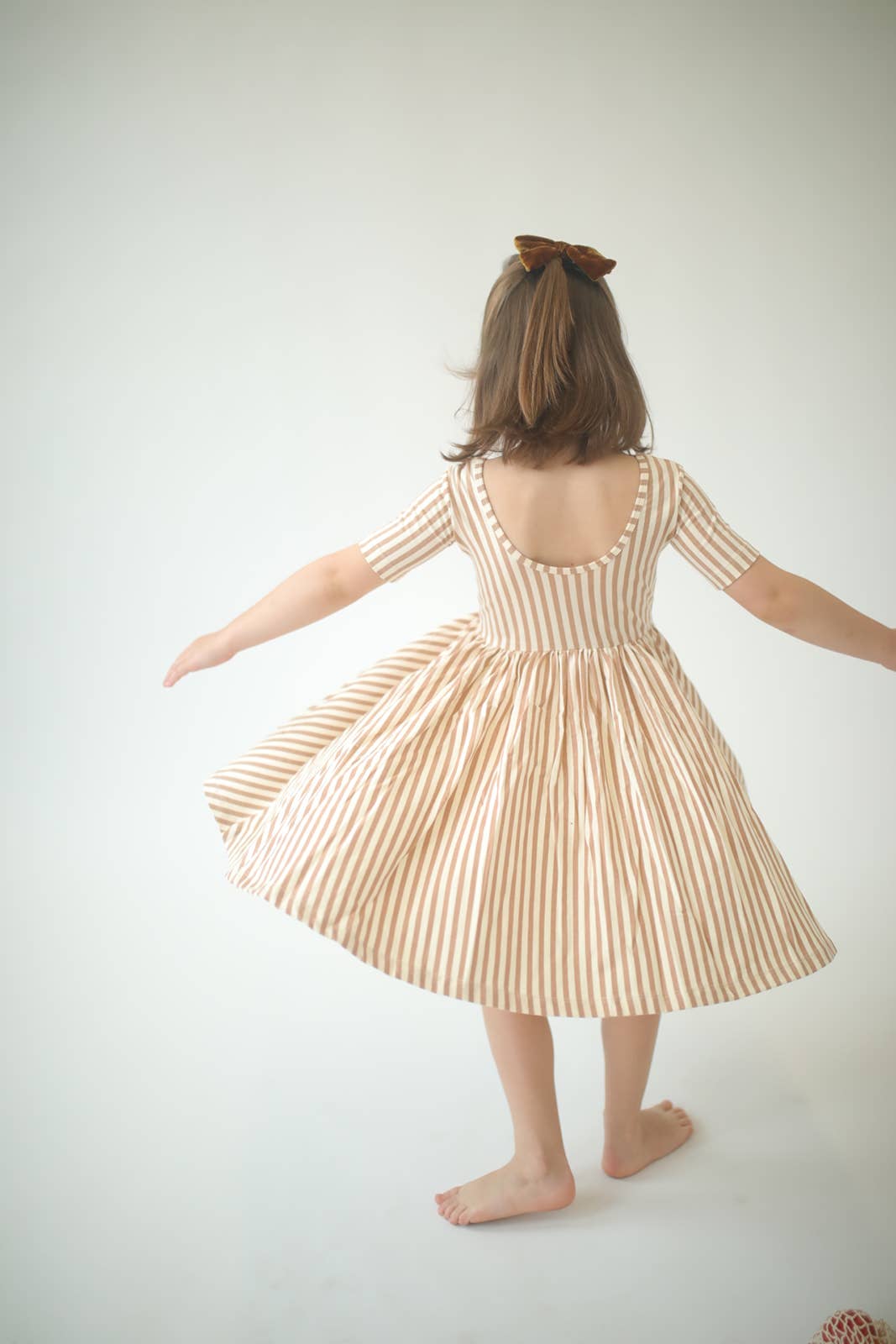 Short Sleeve Twirl Dress in Organic Cotton