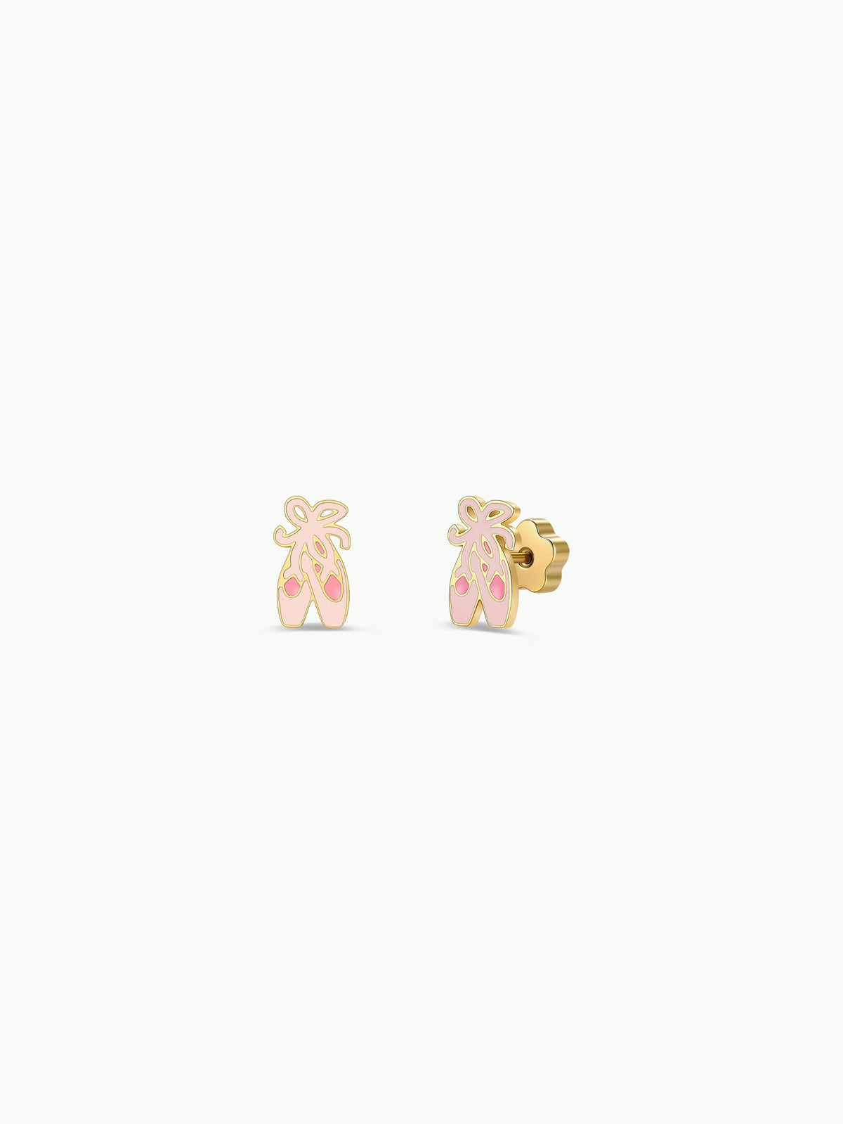 Ballet Slippers Enamel Flat Back Kids Earrings