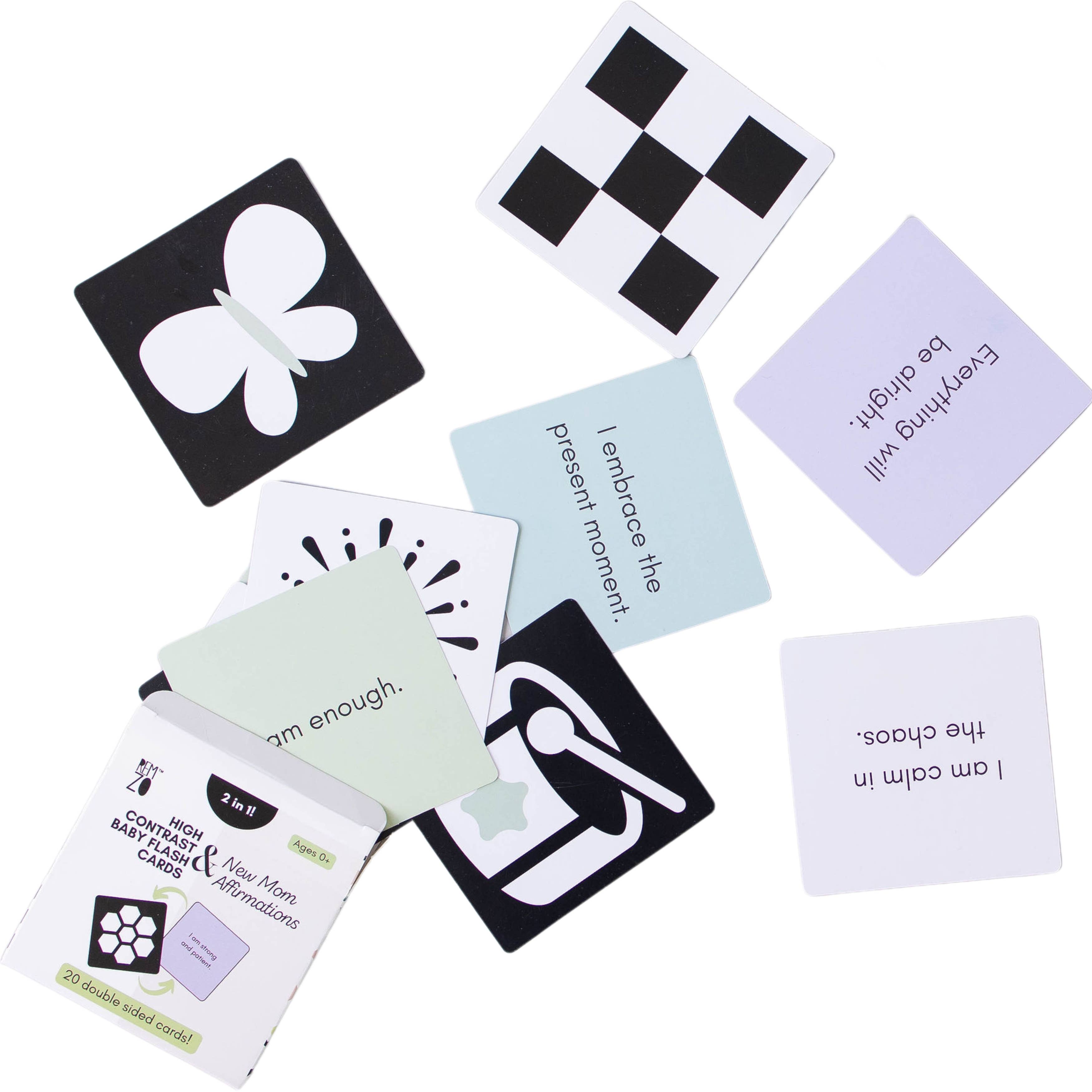 High Contrast Baby Flash Cards & New Mom Affirmations