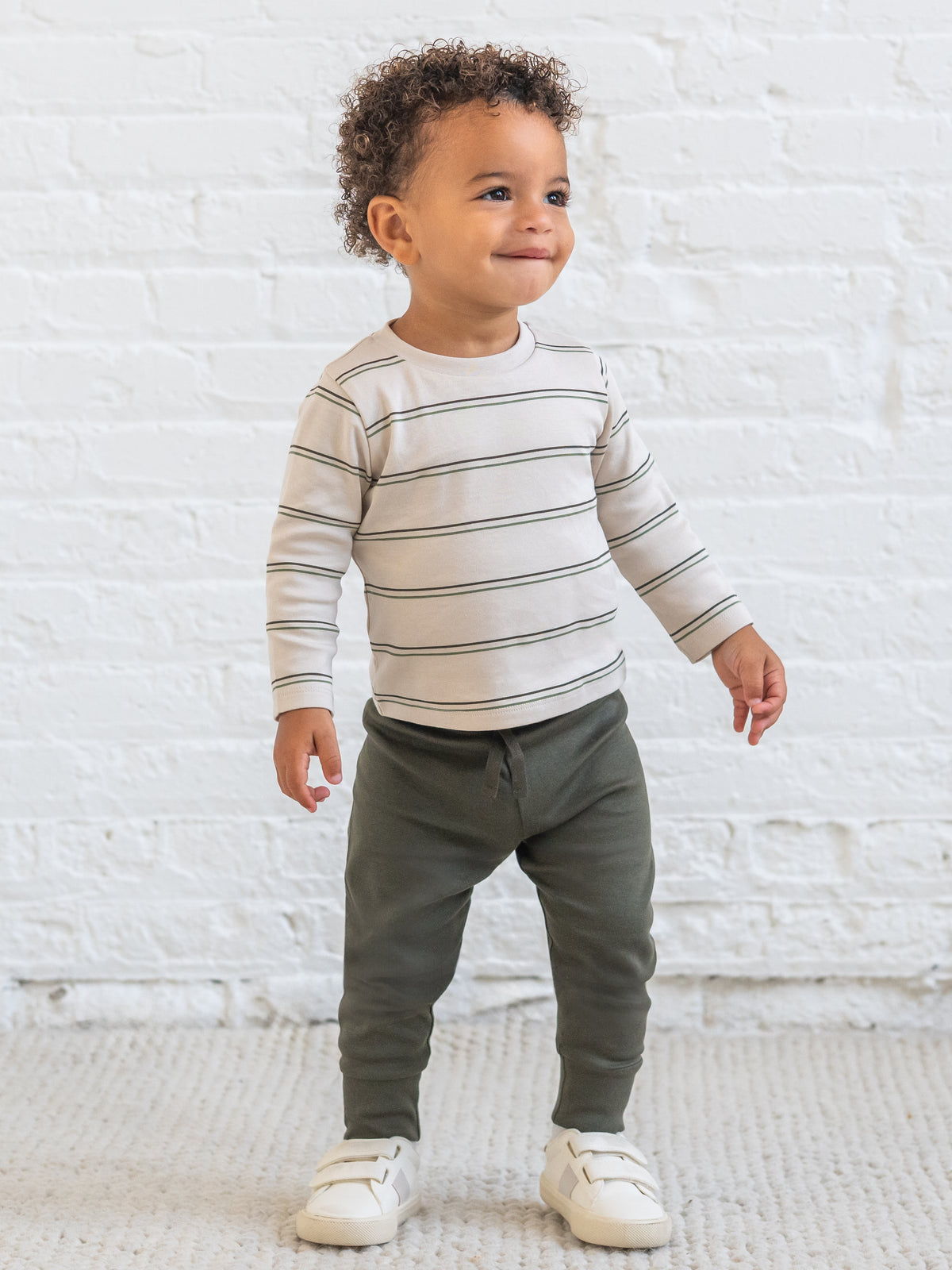 Turk Long Sleeve Crew - Oak Stripe