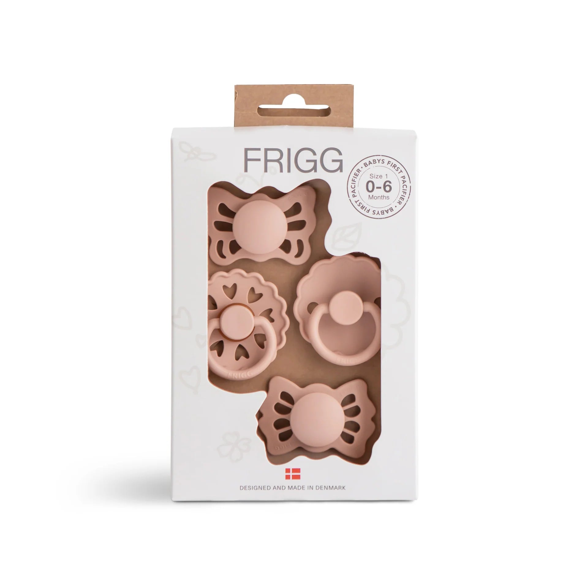 FRIGG Baby's First Pacifier Floral Heart 4-Pack