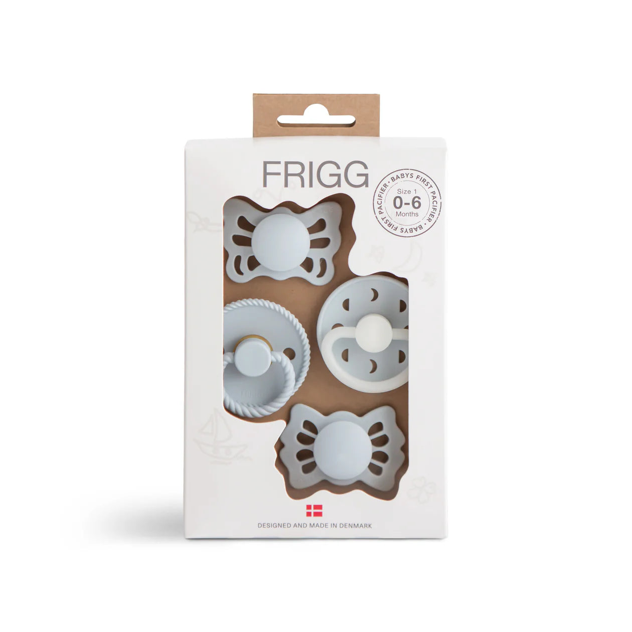 FRIGG Baby's First Pacifier Moonlight Sailing 4-Pack