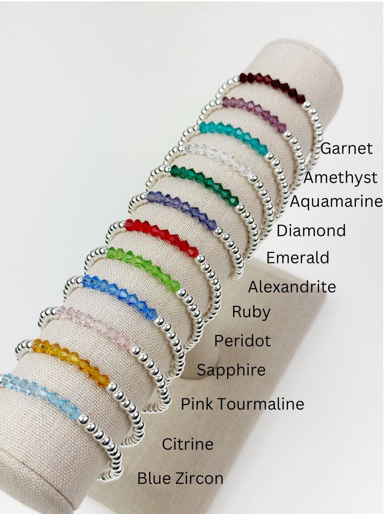 Individual Birthstone Beaded Bracelet