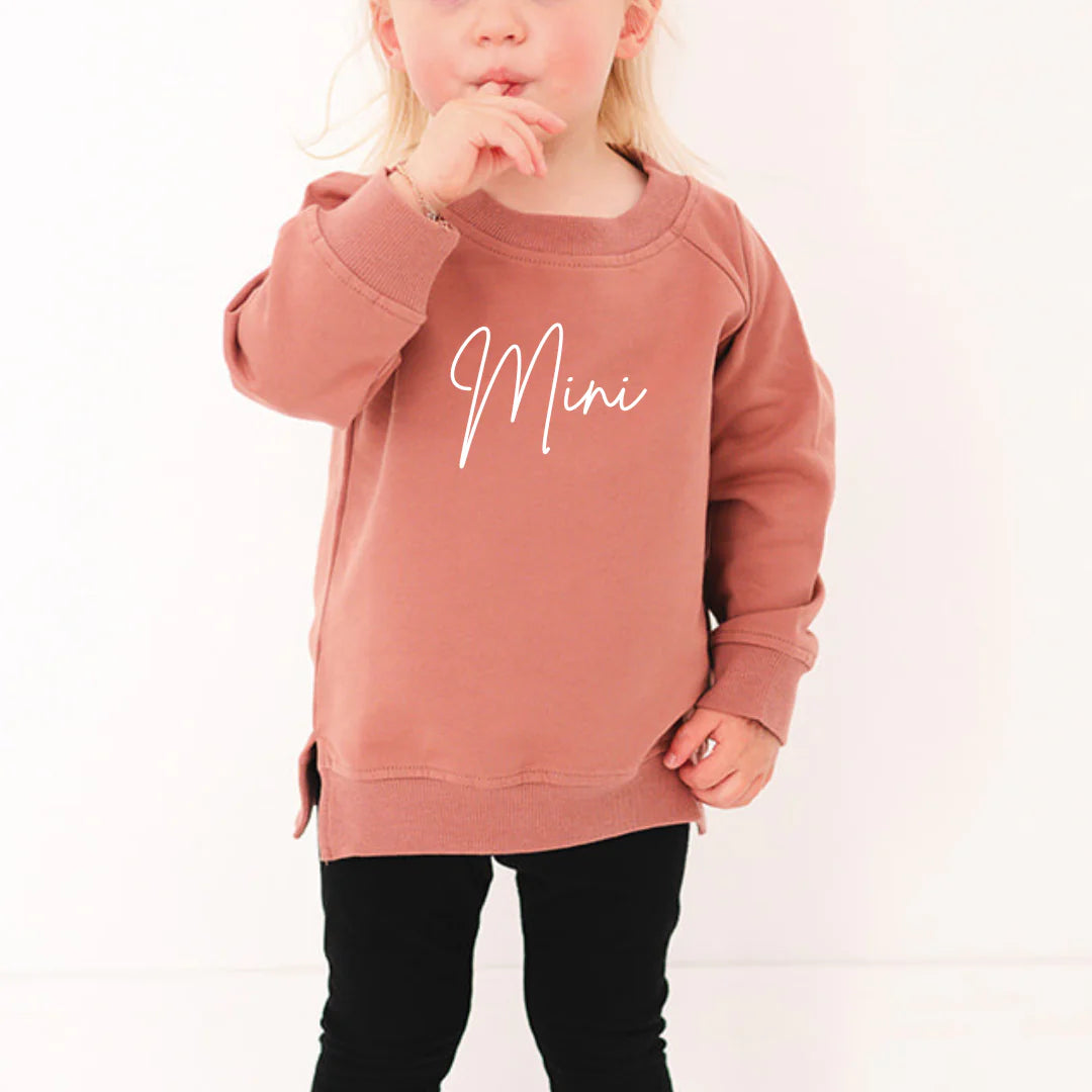 Mini Organic Pullover with Cursive Writing