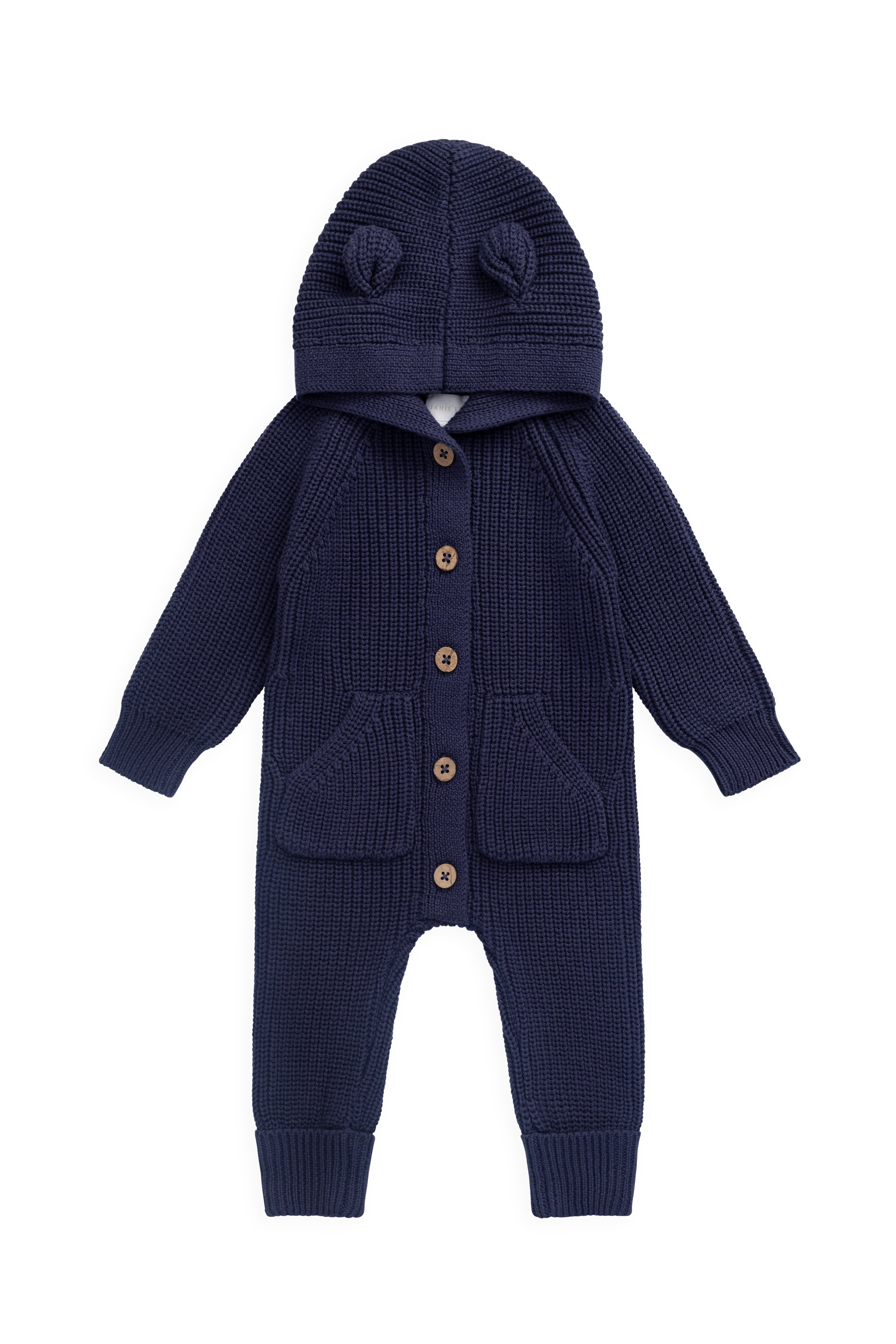 Bear Knit Onepiece - Marine