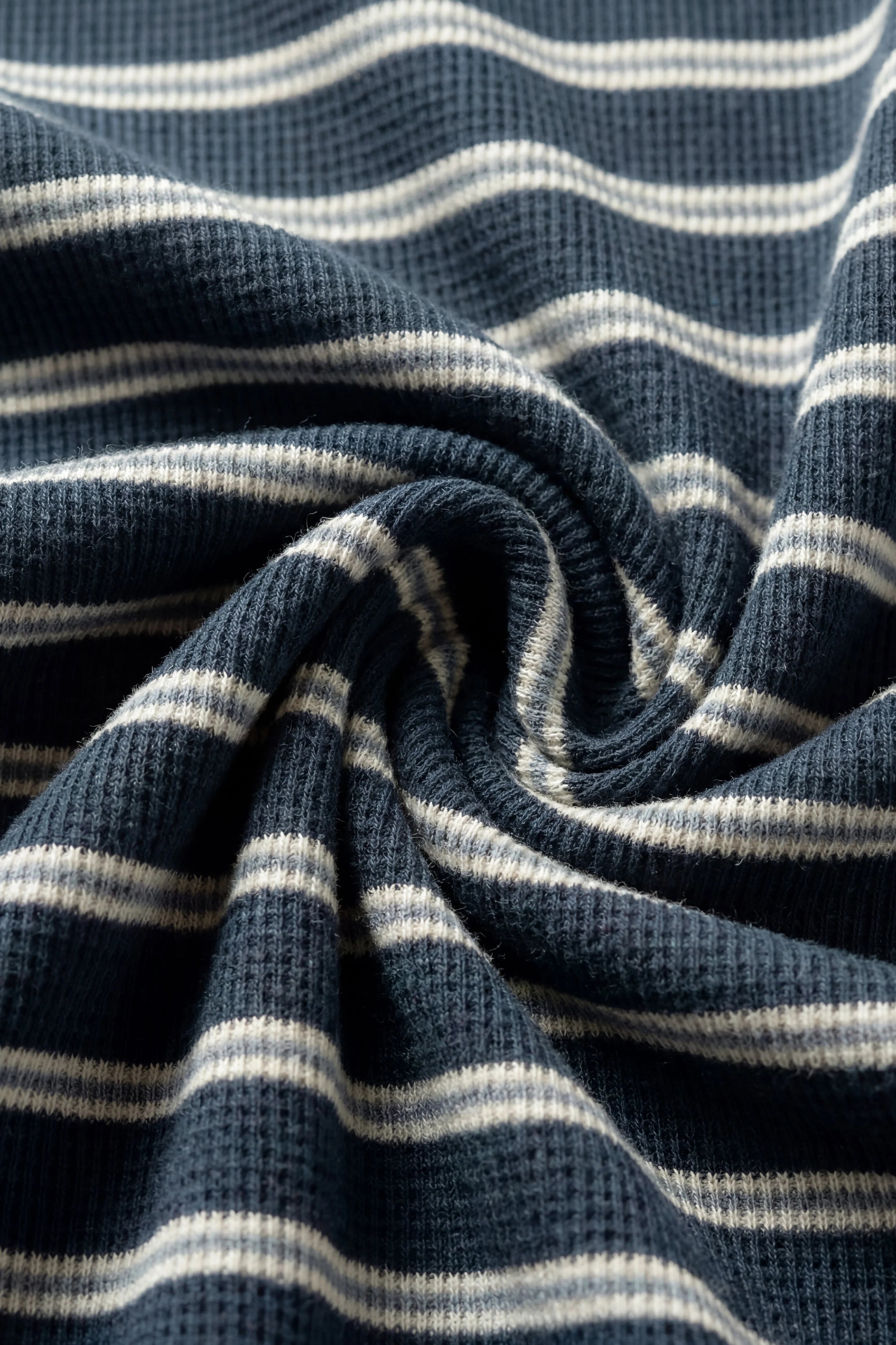 Organic Cotton Waffle Leith Long Sleeve Top - Dreamer Stripe Captain