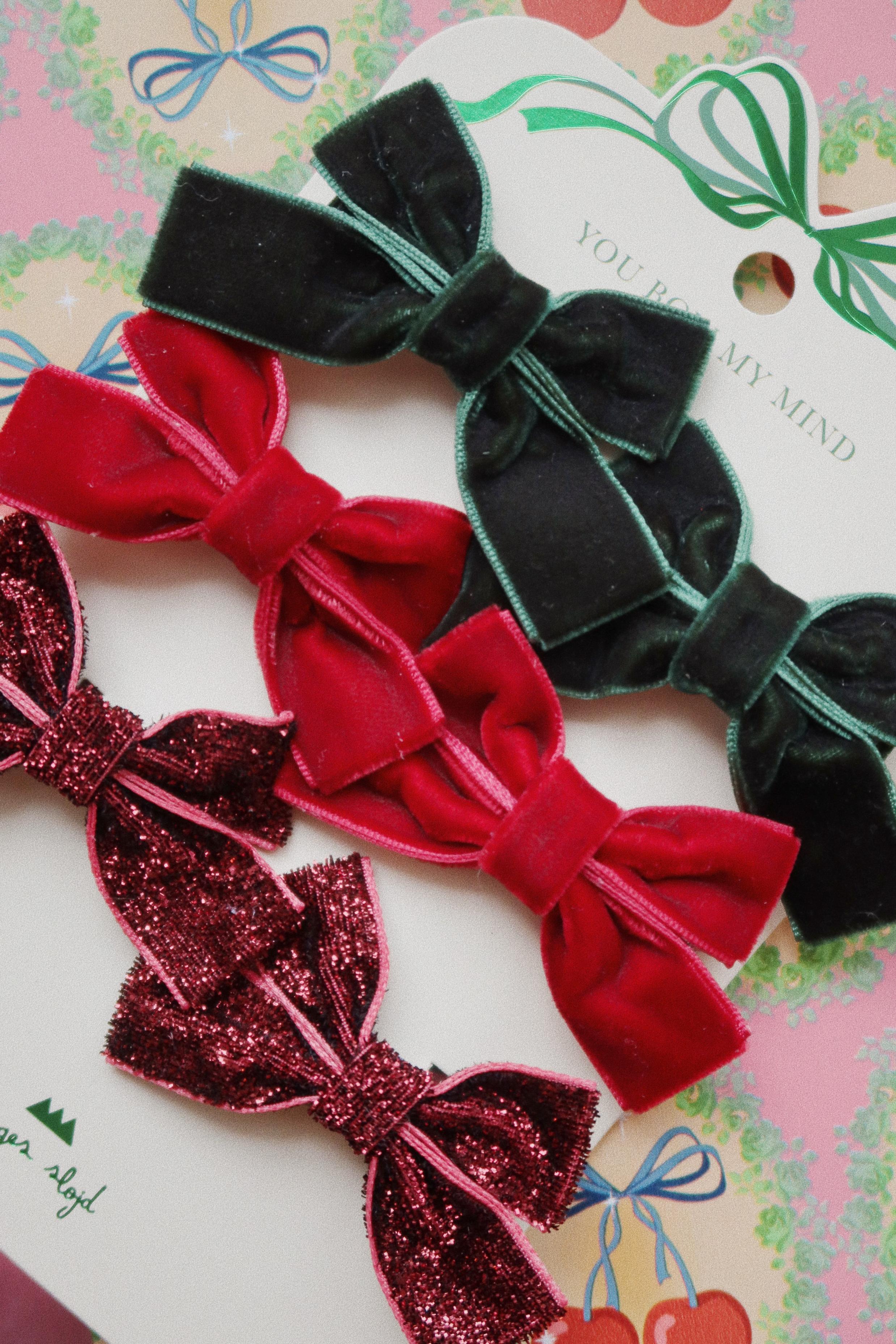 Holiday Bow Hair Clips 6-Pack