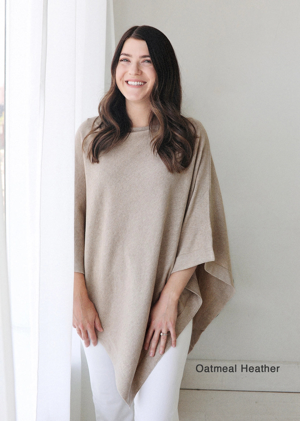 Women’s Eco-Chic Poncho Sweater Knit Pullover