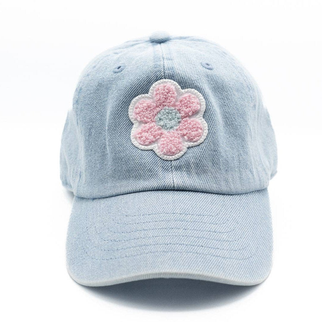 Denim Terry Flower Hat