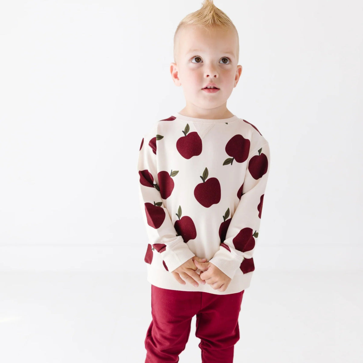 Apples Bamboo French Terry Pullover - Brave Little Ones Baby & Toddler Clothing sold by Rosebud & Jo