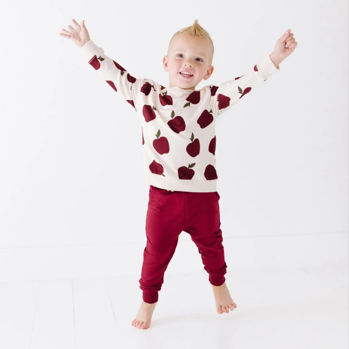 Apples Bamboo French Terry Pullover - Brave Little Ones Baby & Toddler Clothing sold by Rosebud & Jo