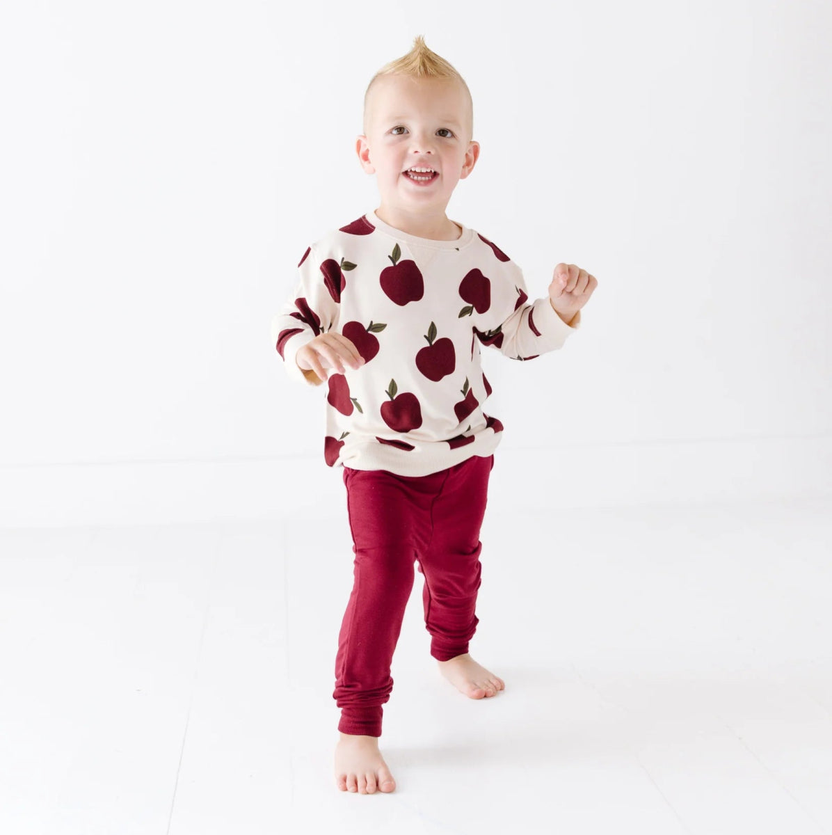 Apples Bamboo French Terry Pullover - Brave Little Ones Baby & Toddler Clothing sold by Rosebud & Jo