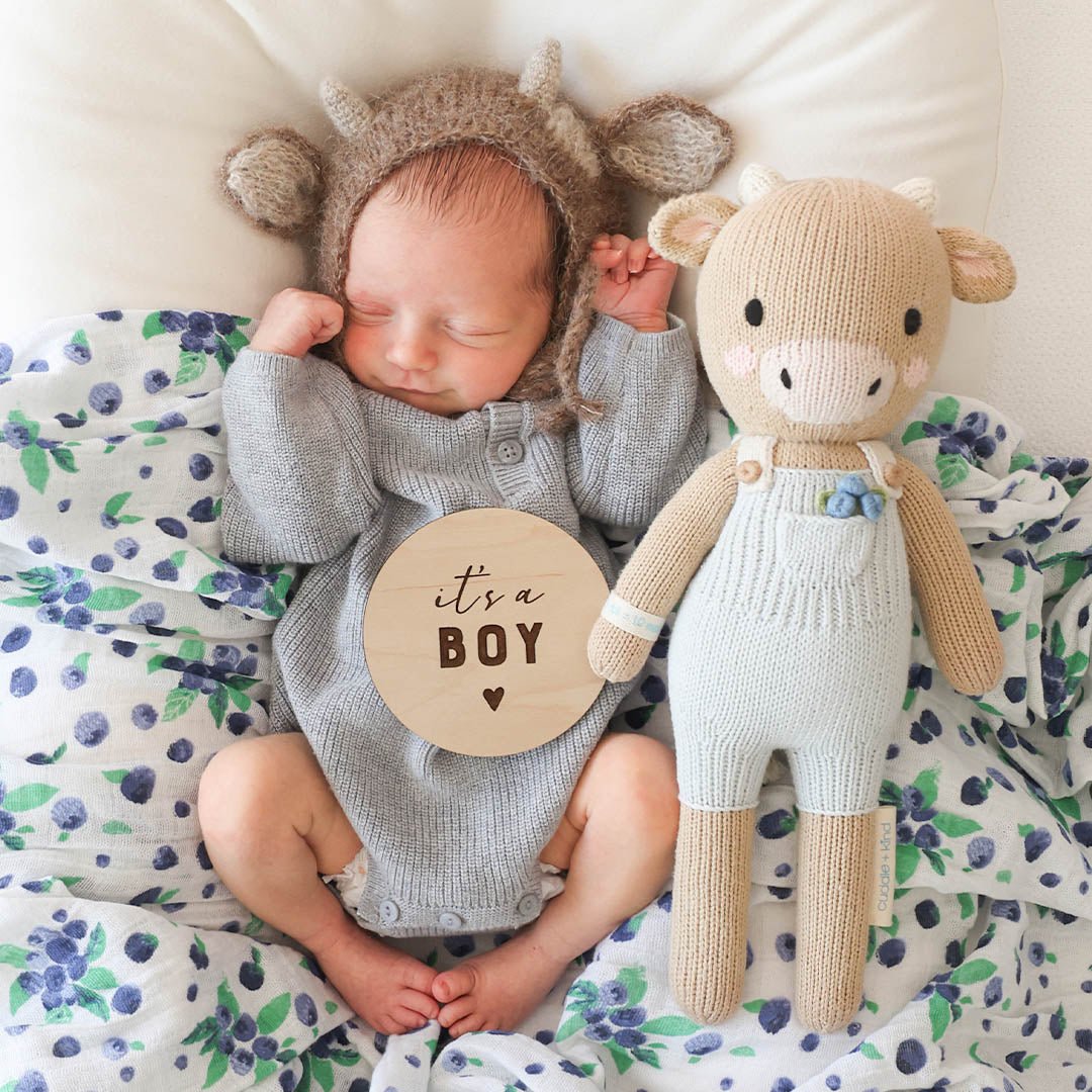 Asher the Cow - Cuddle + Kind Stuffed Animals sold by Rosebud & Jo