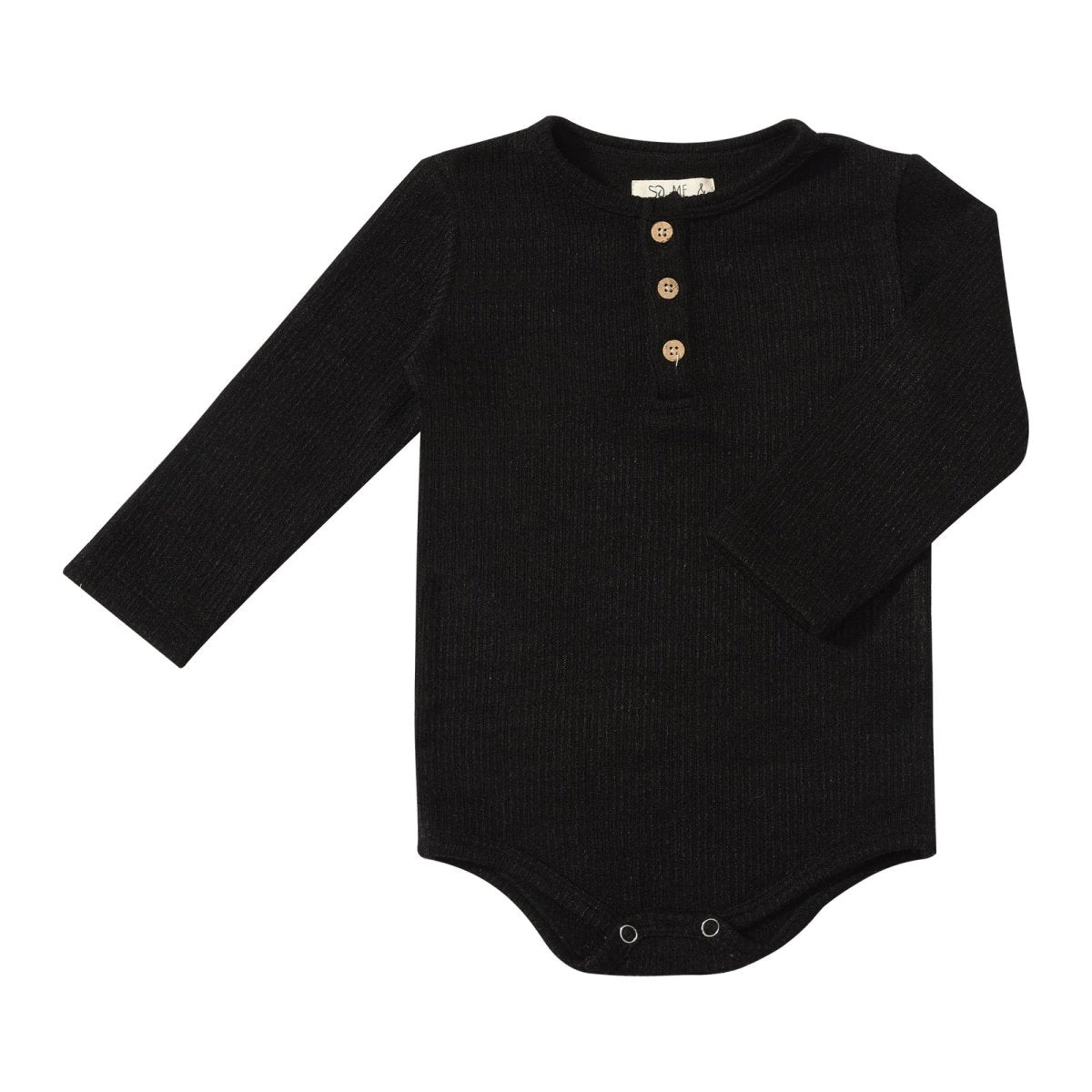 Aynor Black Henley Onesie - Me & Henry Baby & Toddler Clothing sold by Rosebud & Jo