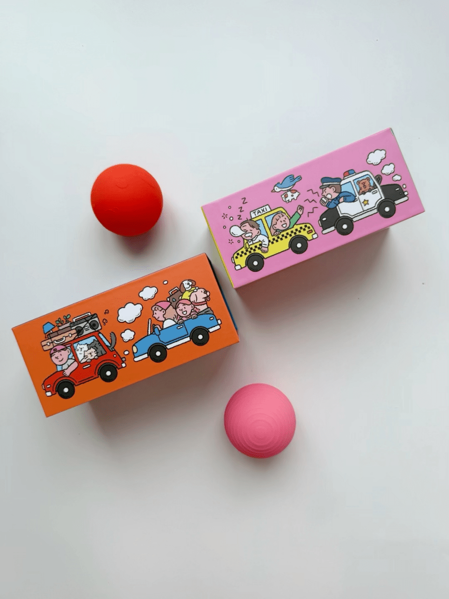 B is for ball® - 2 - Ball Set in “Beep Beep” Car Toy Box - Biggest Little Toy sold by Rosebud & Jo