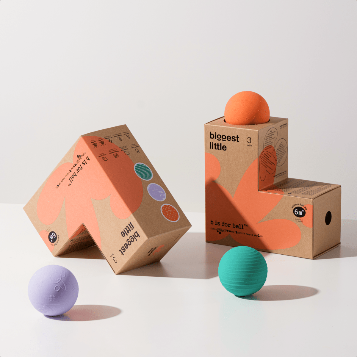 B is for ball® - 3 - Ball Set_ Montessori - inspired “L" Box - Biggest Little Toy sold by Rosebud & Jo