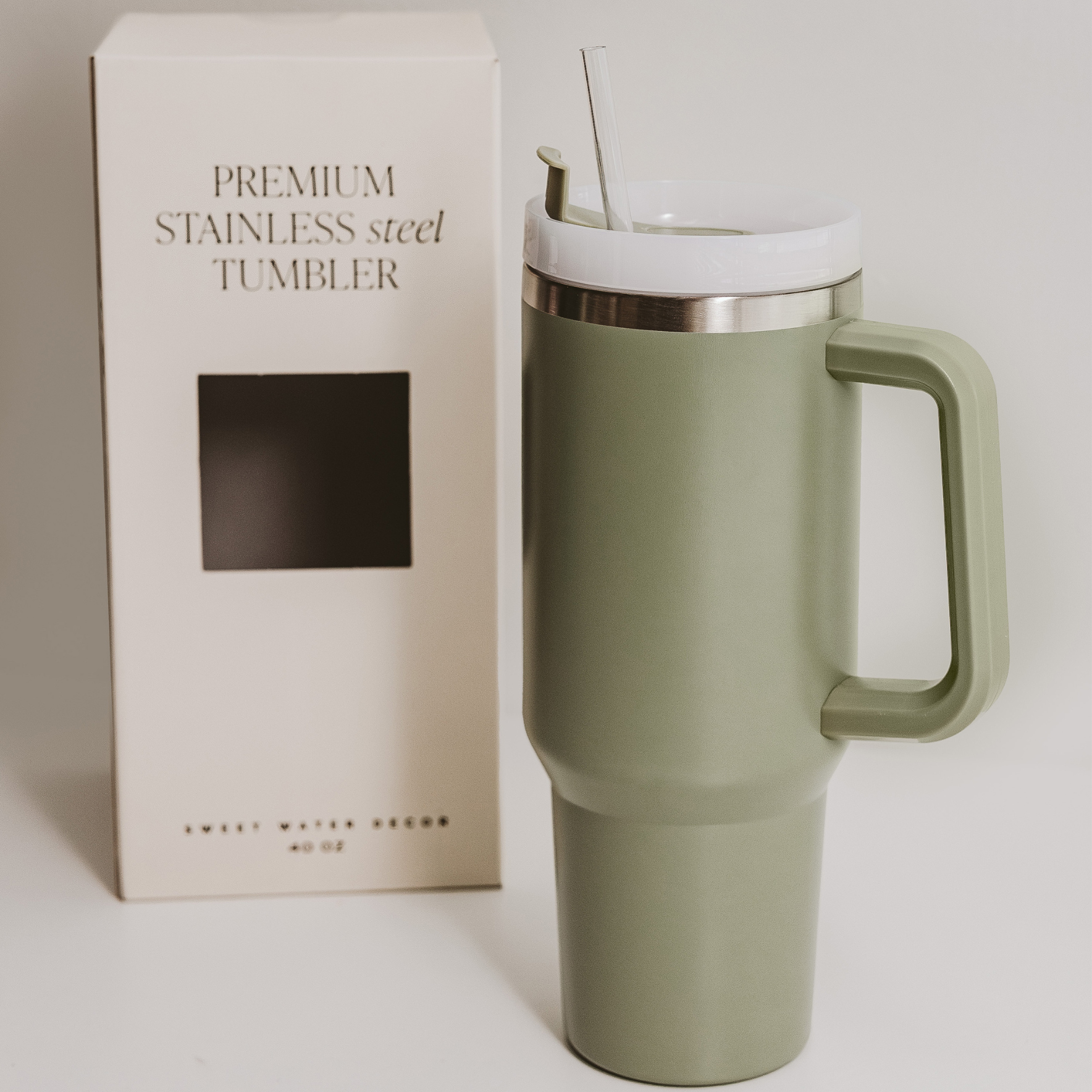 40 oz Tumbler Water Bottle: Sage Green
