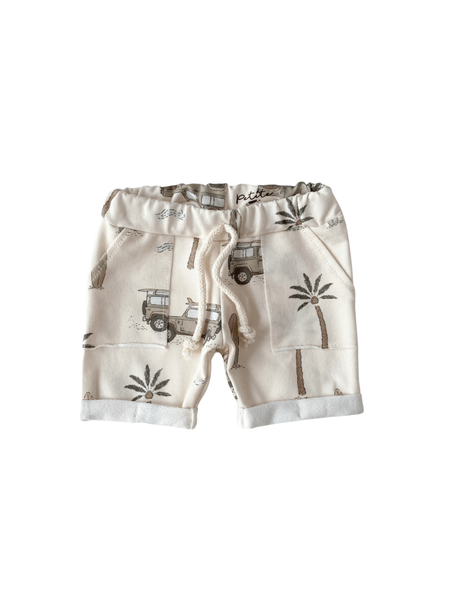 Baby Boy Shorts with Cars & Palm Trees - PETITE EvelinaApparel Baby & Toddler Clothing sold by Rosebud & Jo