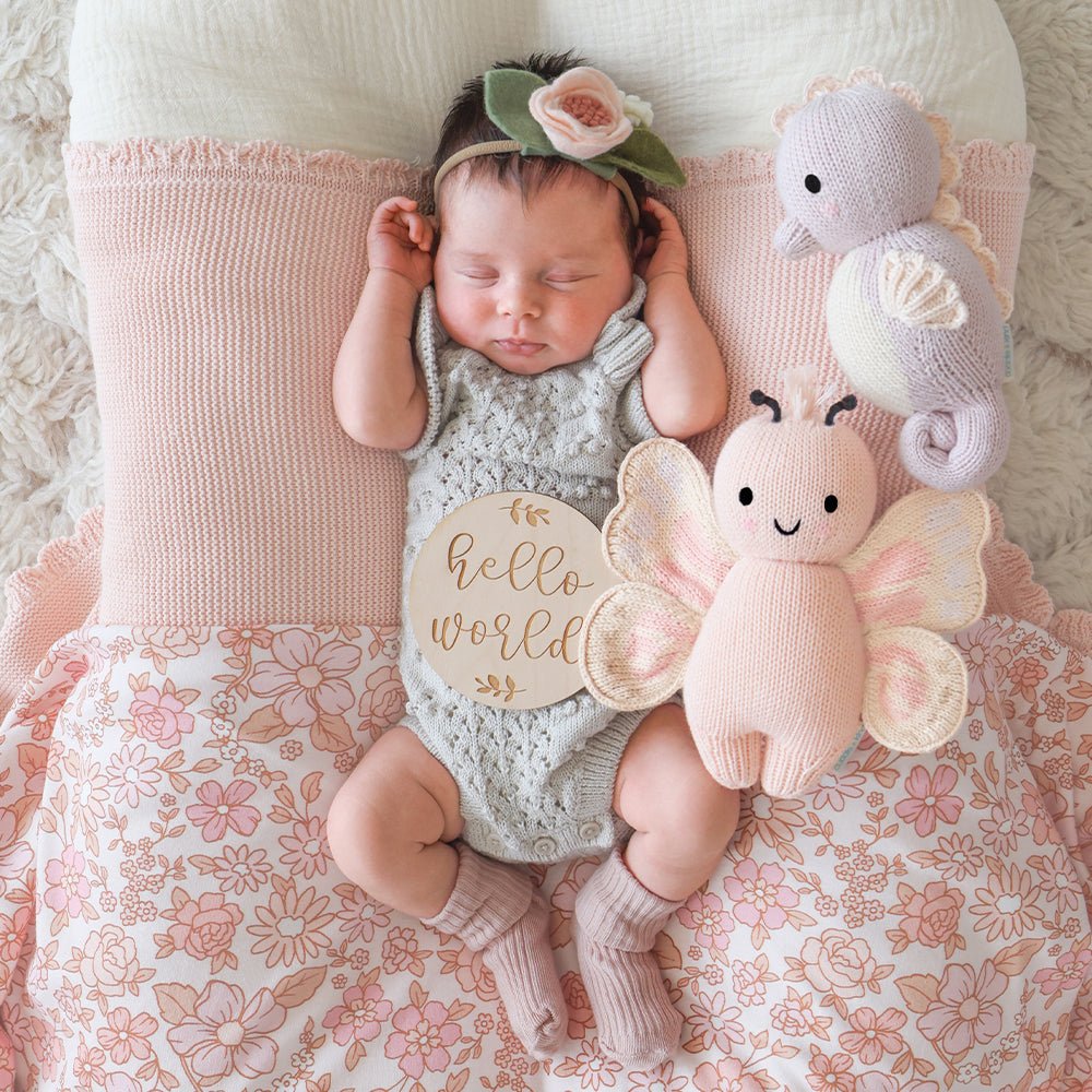 Baby Butterfly Petal Pink - Cuddle + Kind Stuffed Animals sold by Rosebud & Jo