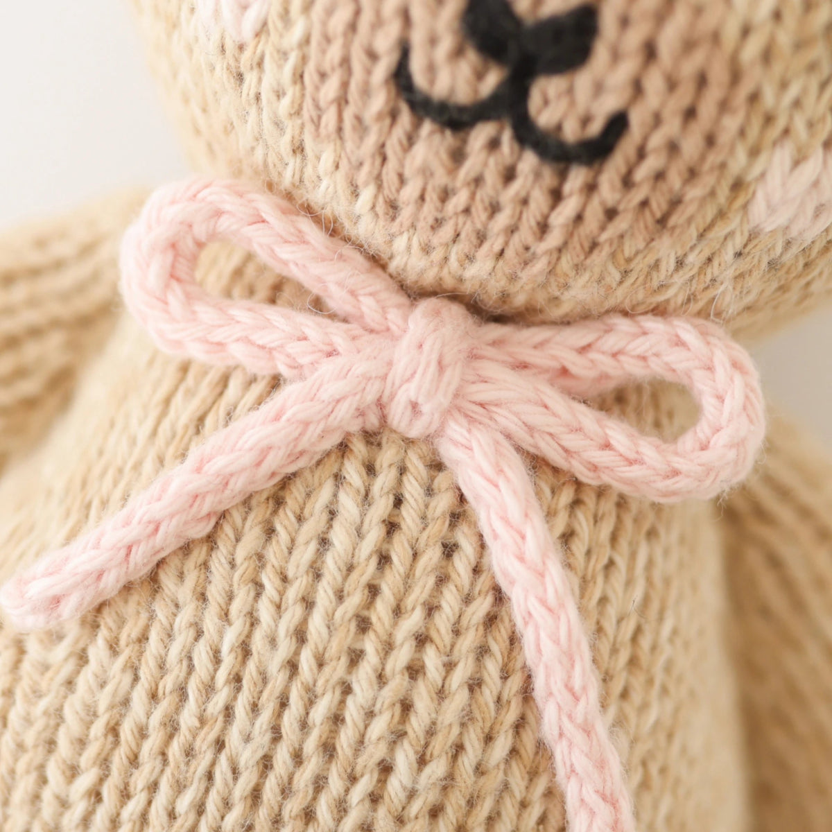Baby Honey Bear with Blush Bow - Lou Lou & Company Stuffed Animals sold by Rosebud & Jo