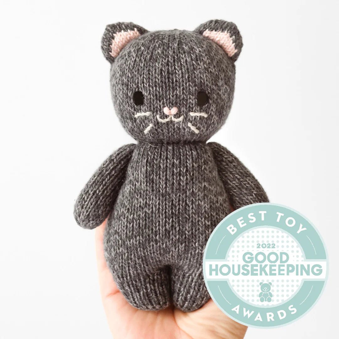 Baby Kitten in Charcoal - Cuddle + Kind Stuffed Animals sold by Rosebud & Jo
