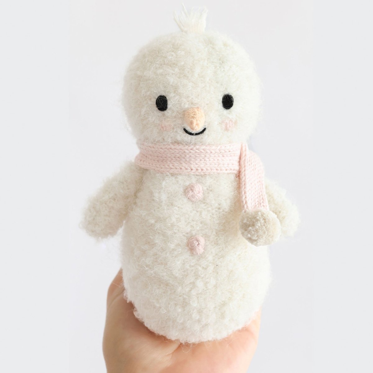 Baby Snowman with Blush Scarf - Cuddle + Kind Stuffed Animals sold by Rosebud & Jo