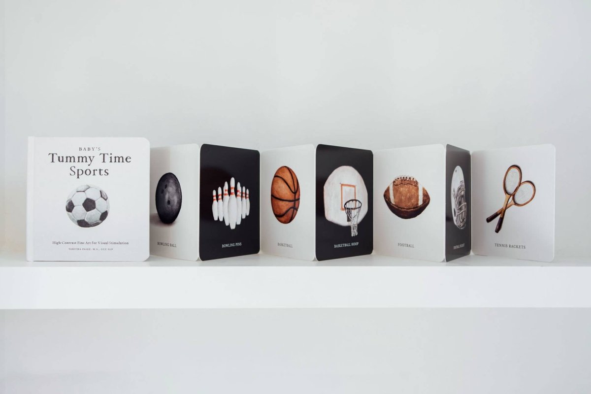 Baby's Tummy Time Sports: A Sports Board Book for Babies - Paige Tate & Co. Book sold by Rosebud & Jo