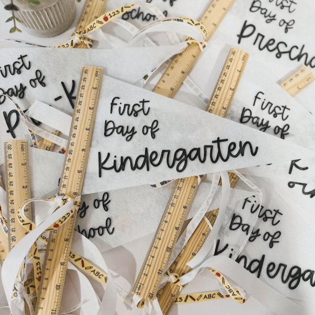 Back to School Pendant Photo Prop - EJL Designs Flag sold by Rosebud & Jo