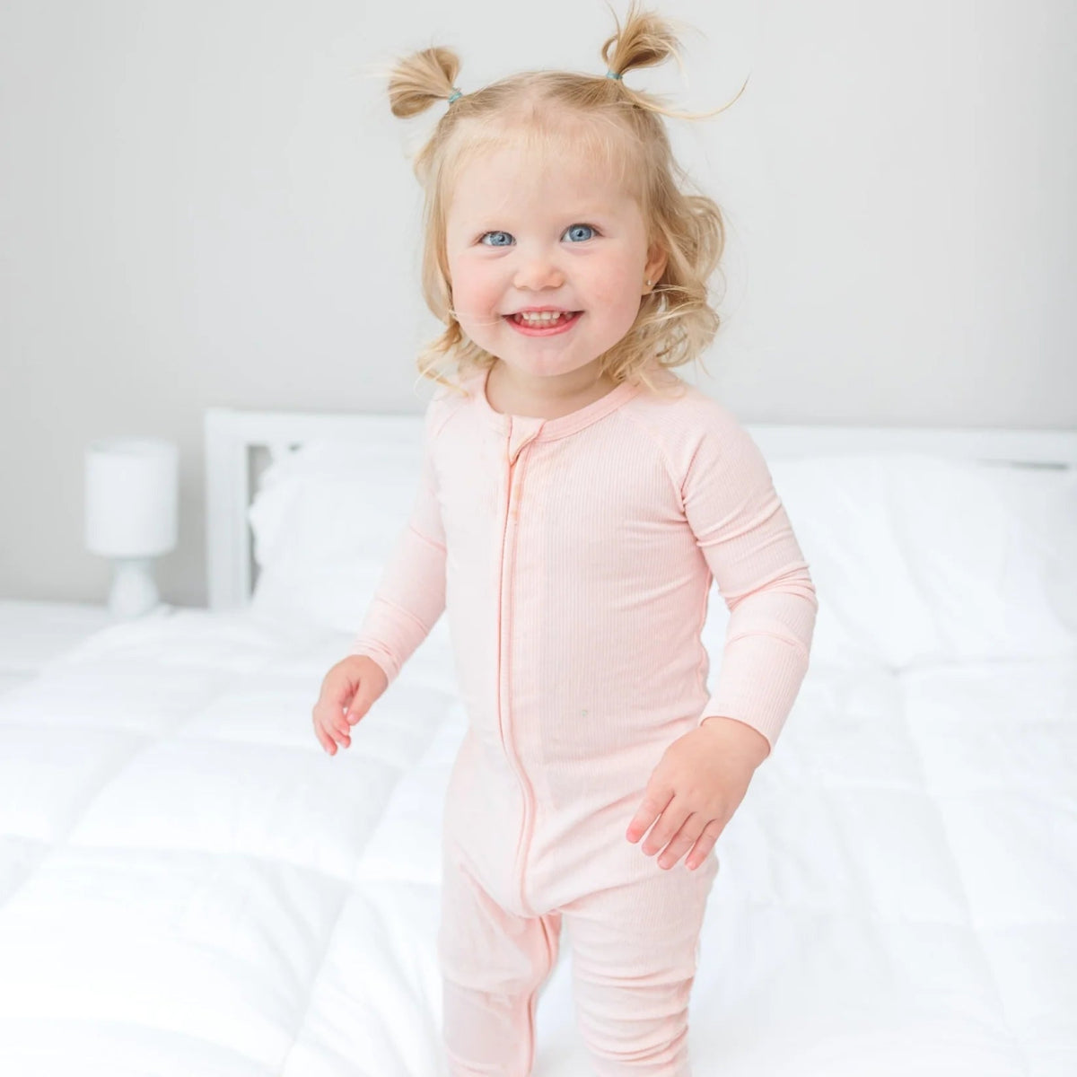 Ballet Pink Small Ribbed Zip Romper - Brave Little Ones Baby & Toddler Clothing sold by Rosebud & Jo