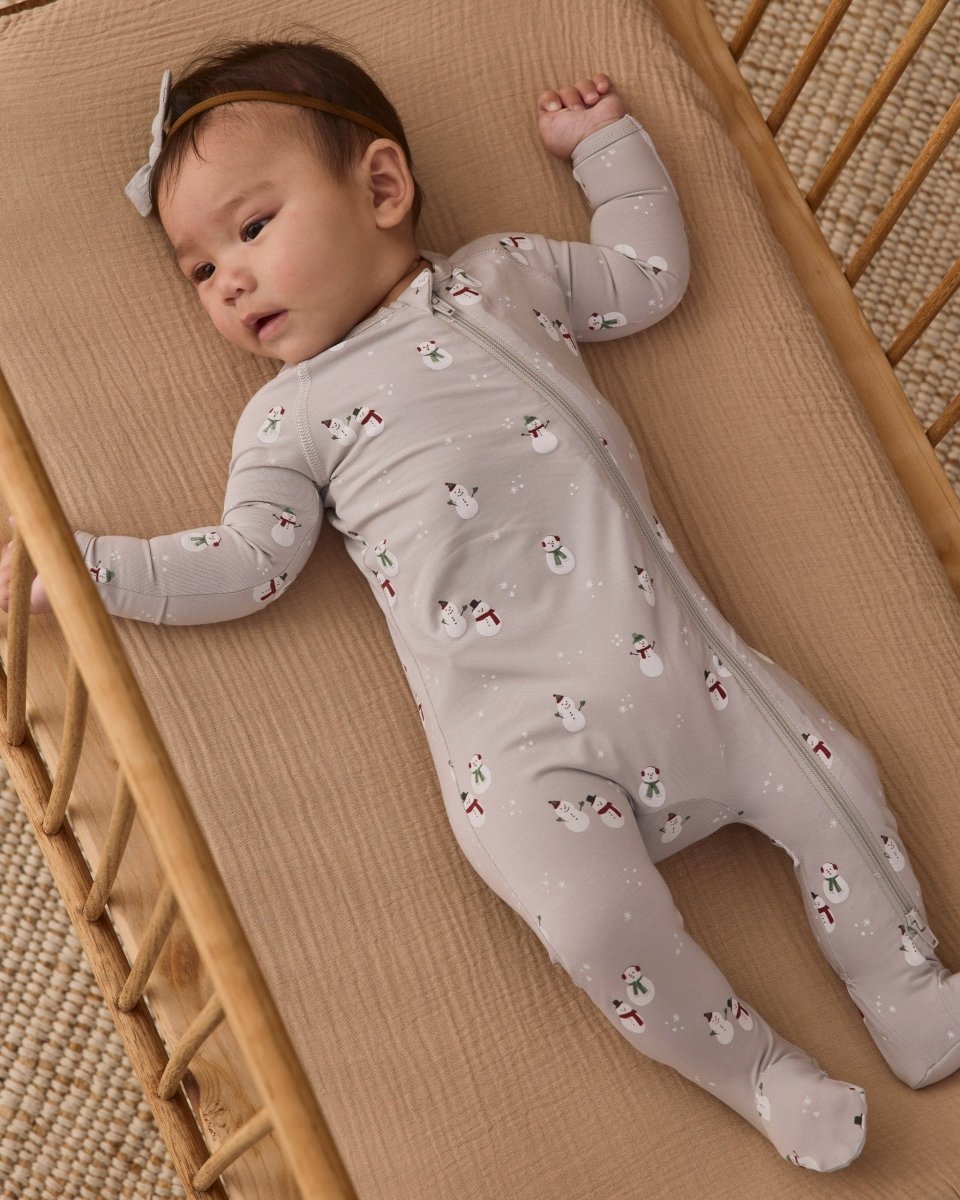 Bamboo Zip Footie || Snowman - Quincy Mae Footies sold by Rosebud & Jo