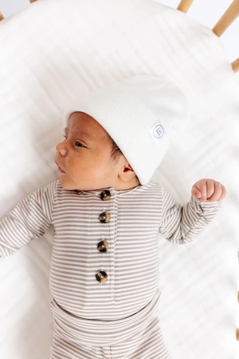 Beanie Hat in Ivory - Lou Lou & Company Hats sold by Rosebud & Jo