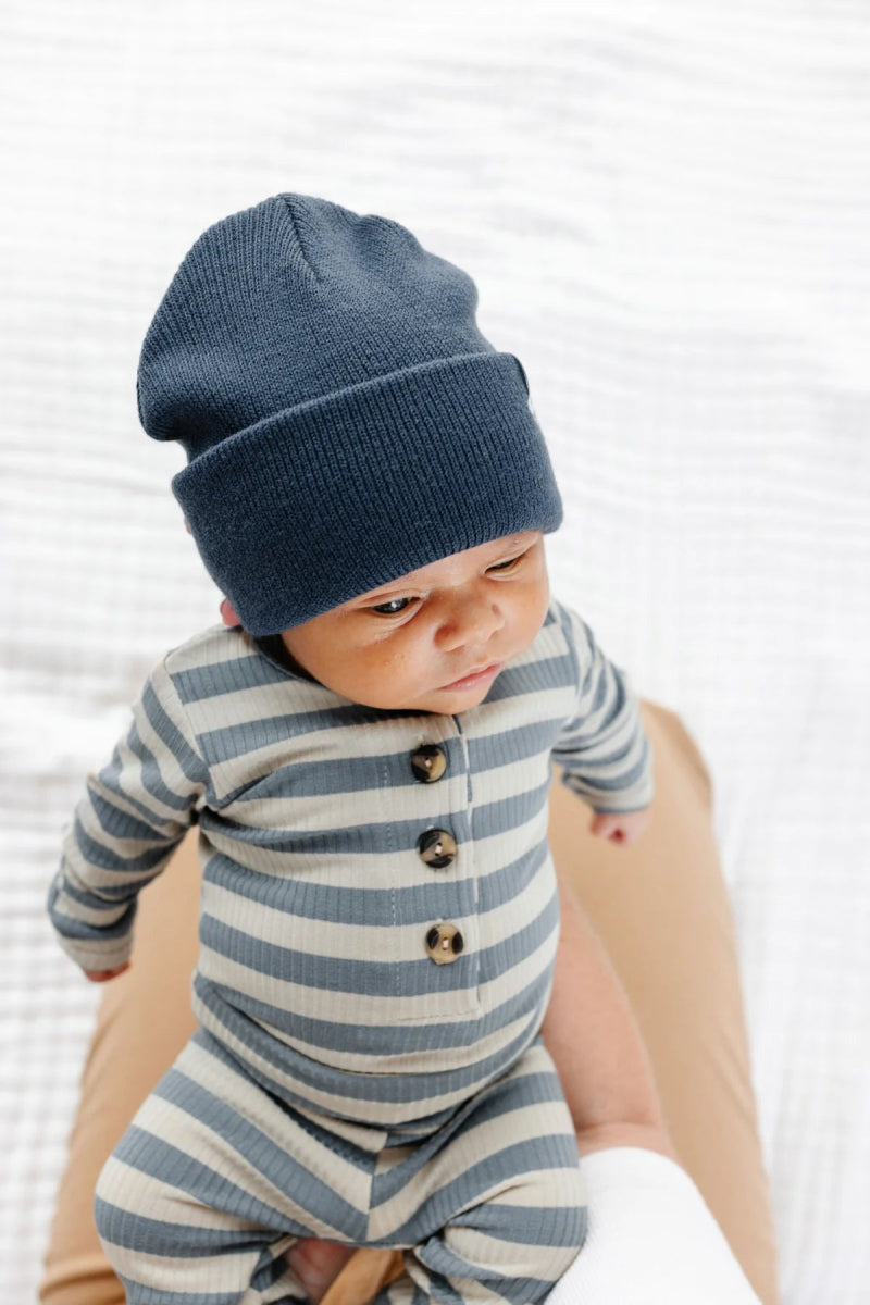 Beanie Hat in Navy - Lou Lou & Company Hat sold by Rosebud & Jo