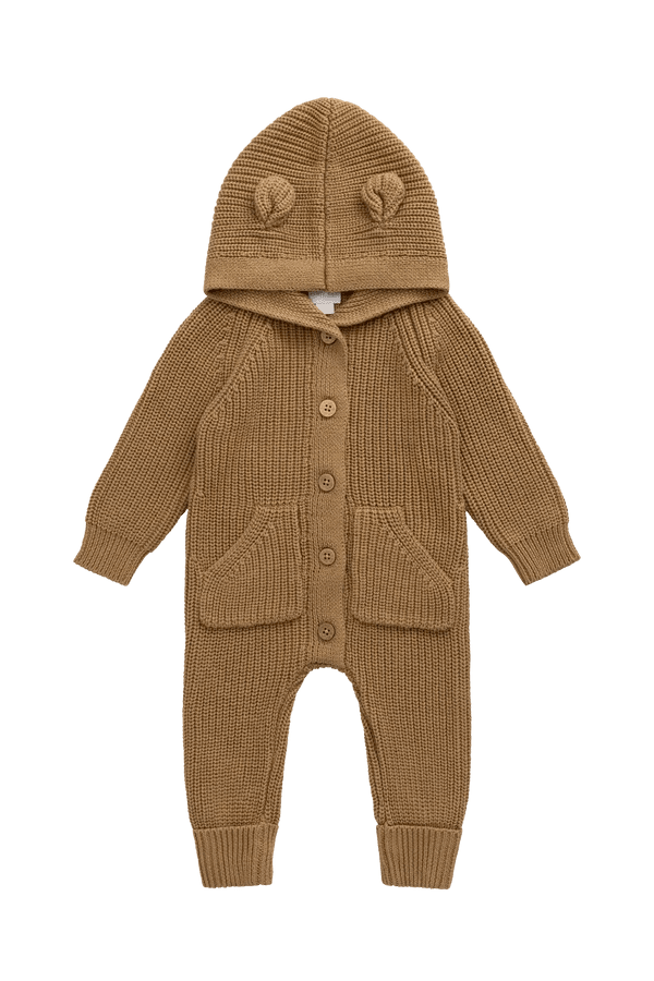 Bear Onepiece - Tawny Brown - Jamie Kay Rompers & Jumpers sold by Rosebud & Jo