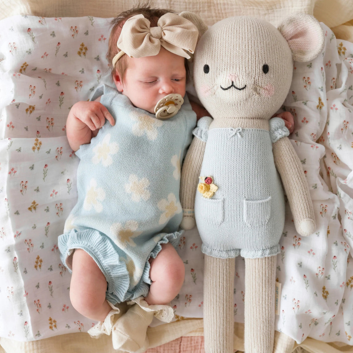 Beatrice the Mouse in Periwinkle - Cuddle + Kind Stuffed Animals sold by Rosebud & Jo