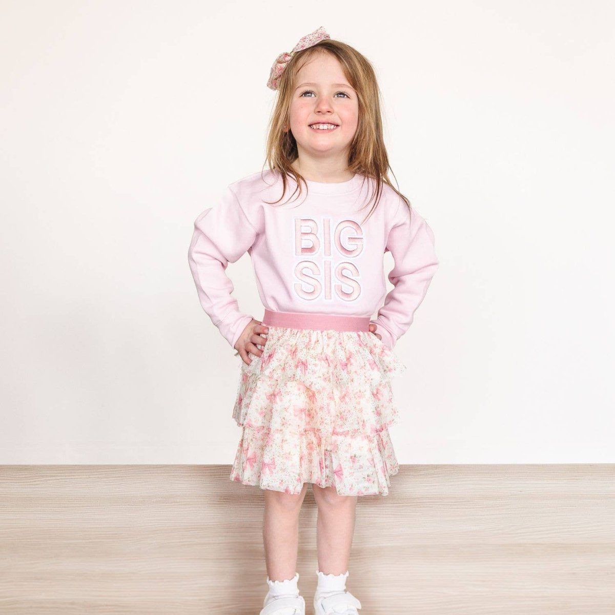 Big Sis Embroidered Patch Sweatshirt - Sweet Wink Baby & Toddler Clothing sold by Rosebud & Jo