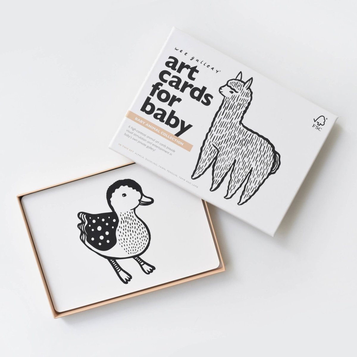 Black & White Animal Art Cards - Wee Gallery Toys sold by Rosebud & Jo