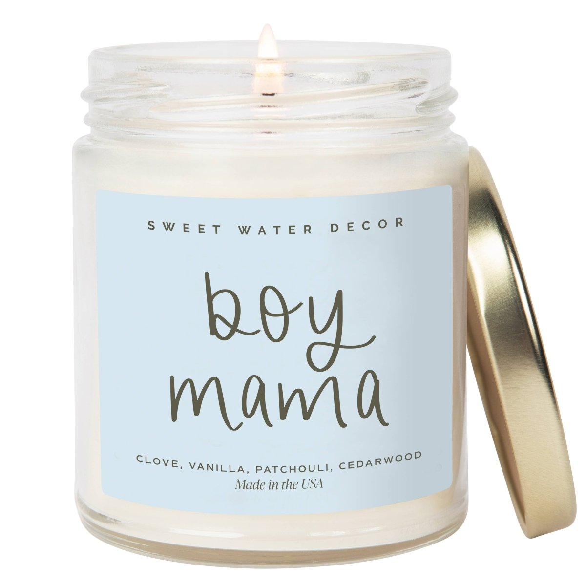 Boy Mama 9 oz Soy Candle - Sweet Water Decor Candle sold by Rosebud & Jo
