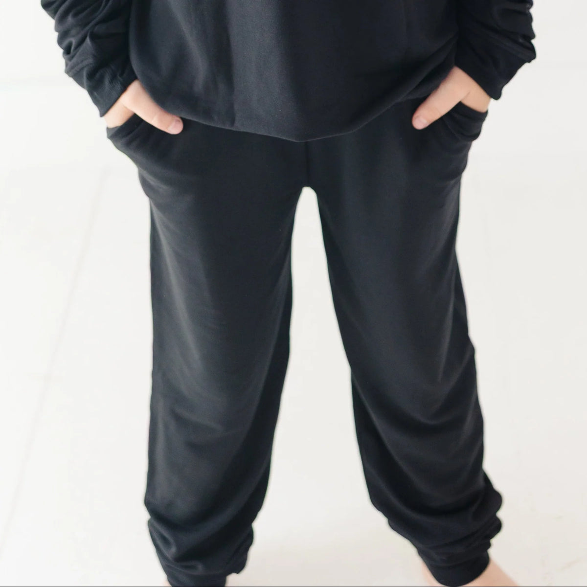 Jet Black Bamboo French Terry Joggers