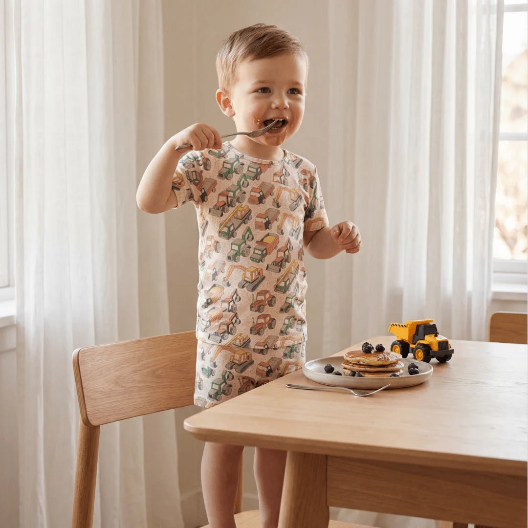 Busy Building Summer Pajama Set - Sweet Bamboo Pajamas sold by Rosebud & Jo