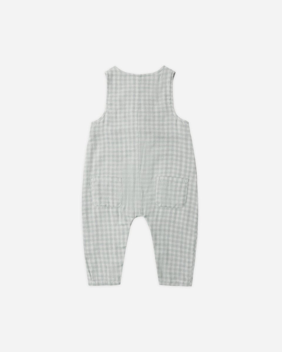 Button Jumpsuit || Green Gingham - Rylee + Cru Rompers & Jumpers sold by Rosebud & Jo