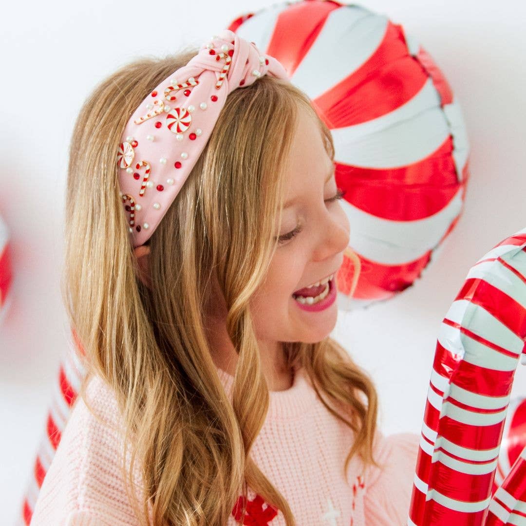 Candy Cane Christmas Gemstone Headband - Sweet Wink Hair Accessory sold by Rosebud & Jo