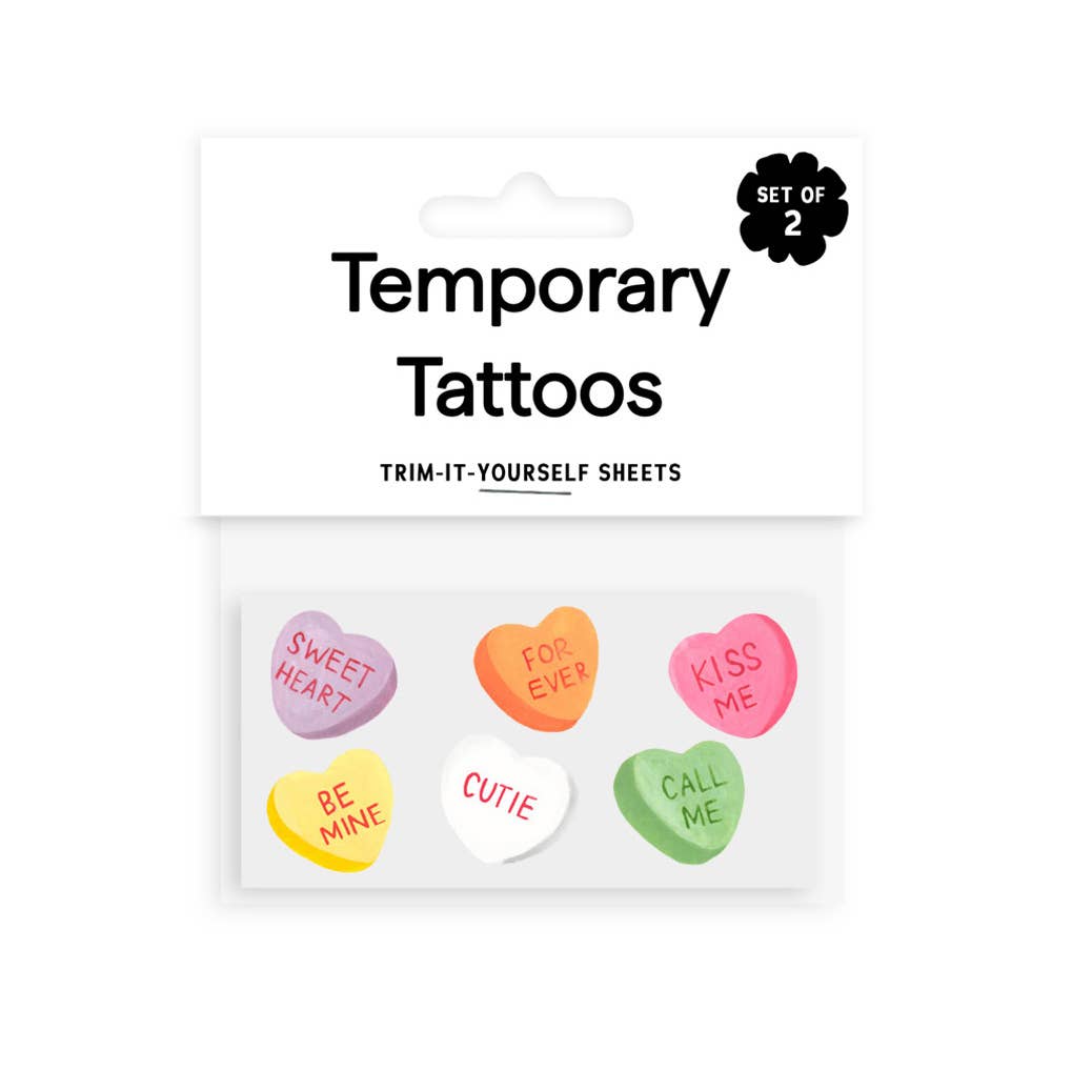 Candy Hearts Temporary Tattoos - Saint Tattoos Toy sold by Rosebud & Jo